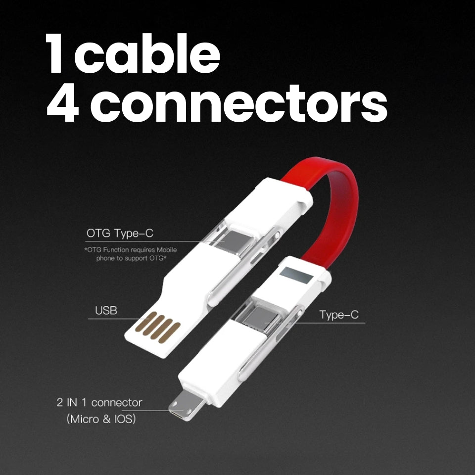 5-in-1 Magnetic Keychain USB Charging Cable