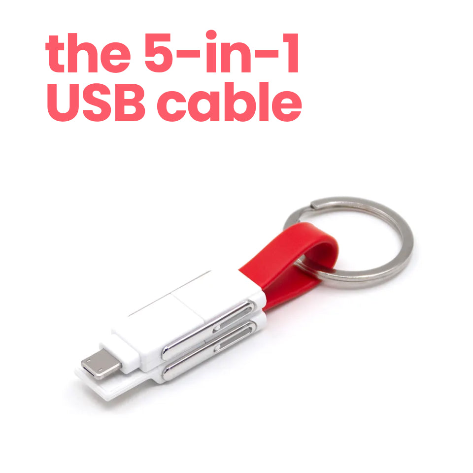 5-in-1 Magnetic Keychain USB Charging Cable